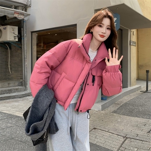 现货新款羽绒服女短款韩版立领简约加厚小个子高级感面包服外套潮图片