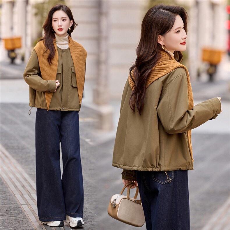 短款棉服女2025秋冬季新款小个子独特超好看洋气轻薄保暖夹棉外套,女装棉衣/棉服,艾仟回(原伊仟回)