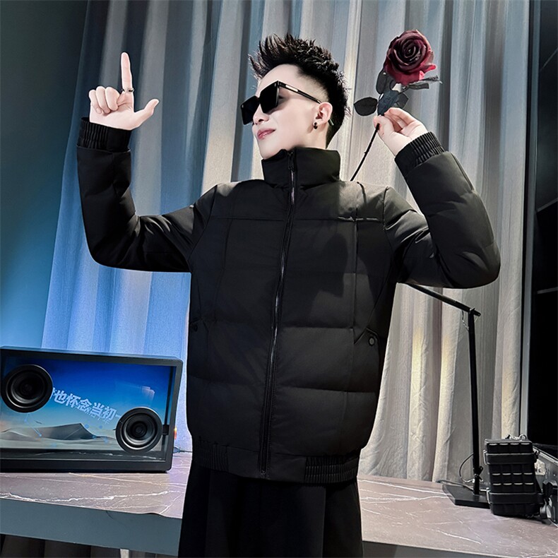 冬季新款男士修身立领棉衣男潮流简约小棉袄棉服外套MY9809-P125，男装棉衣，电商A368