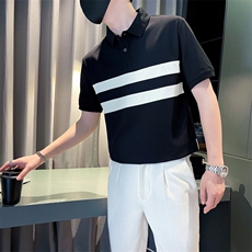2025夏季新款社会小伙拼色polo衫男短袖T恤TX07P58控78，男装Polo衫，电商B276A