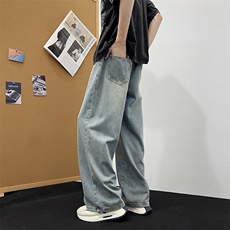 港风潮新款cleanfit牛仔裤嘻哈ins潮高街潮流痞帅长裤N512-P45，男装牛仔裤，星座308B-2