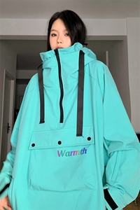 冬季连帽套头中性滑雪衣保暖加绒加厚防水情侣款棉衣外套M25-P175图片