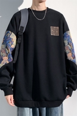 2024春季新款光影墙大码320克华棉刺绣卫衣M-5XHW23675-特P35，男装卫衣，电商A022