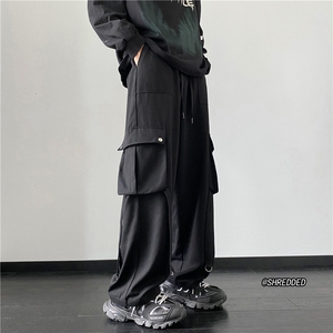 2023秋季新款日系口袋工装裤飘带宽松休闲裤B315-K23447-p65控88图片