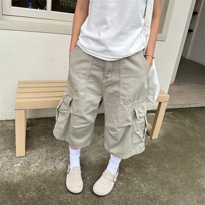 美式复古纯色工装休闲七分裤小众水洗宽松男女潮流日系 XA226图片