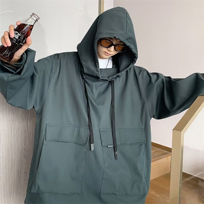 vintage工装夹克日系机能冲锋衣外套男薄款连帽防晒衣W3691-P45,男装夹克,星座512-2