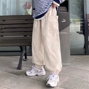 港风工装裤男潮流复古宽松高街嘻哈灯笼裤K7031P38图片