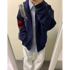 复古重磅刺绣字母连帽开衫卫衣男宽松百搭设计感上衣外套W2799，女装短外套，星座1116A（原606A-3）