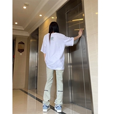 B221美式ins高街小众刺绣字母修身小脚牛仔裤LK23036-P60控78，男装牛仔裤，电商B221