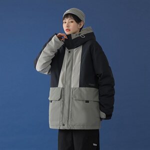 20年冬季新款撞色拼接连帽小清新羽绒服含DS-B293-A782-P245图片