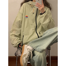 中性风黄灯撞色彩虹硅胶点缀防晒衣女潮牌防晒服男FS77001P65控88，男装夹克，星座226-1