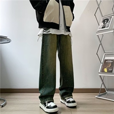 美式高街牛仔裤男韩版潮个性2023冬季新款ins直筒长裤RK1297-P43，男装牛仔裤，星座412-3
