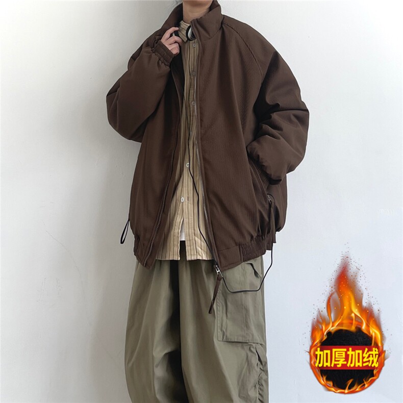 网图冬季美式复古棉衣宽松加厚立领外套保暖棉服A025-QY120-P78,男装棉衣,电商A025