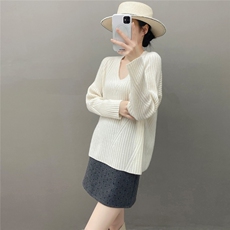 2025百搭时尚简约v领长袖羊绒衫，女装羊绒衫，国旺羊绒