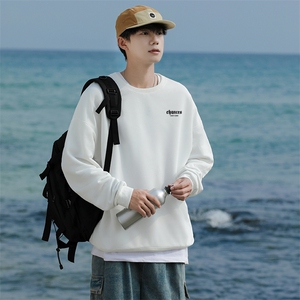 3308情侣字母圆领秋冬卫衣常规P28 加绒P38 S-5XL 支持定制班服潮图片