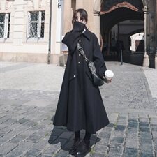大货已出不起球面料金属扣黑色毛呢外套8605-A63（，女装毛呢外套，浙宝225