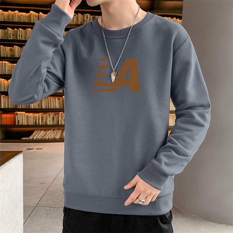 2026秋季新款休闲男士百搭潮流字母印花卫衣打底大码上衣打底学生，男装T恤，星座1816-2（原1210–2）
