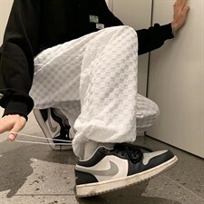 春秋季高街潮流休闲裤华夫格裤子男百搭宽松抽绳束脚裤K4504-P28，男装休闲裤，星座512-2