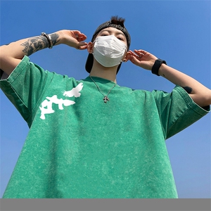 量大优 可供抖音视频 支持得物品质配合二开 美式水洗短袖t恤SX76图片
