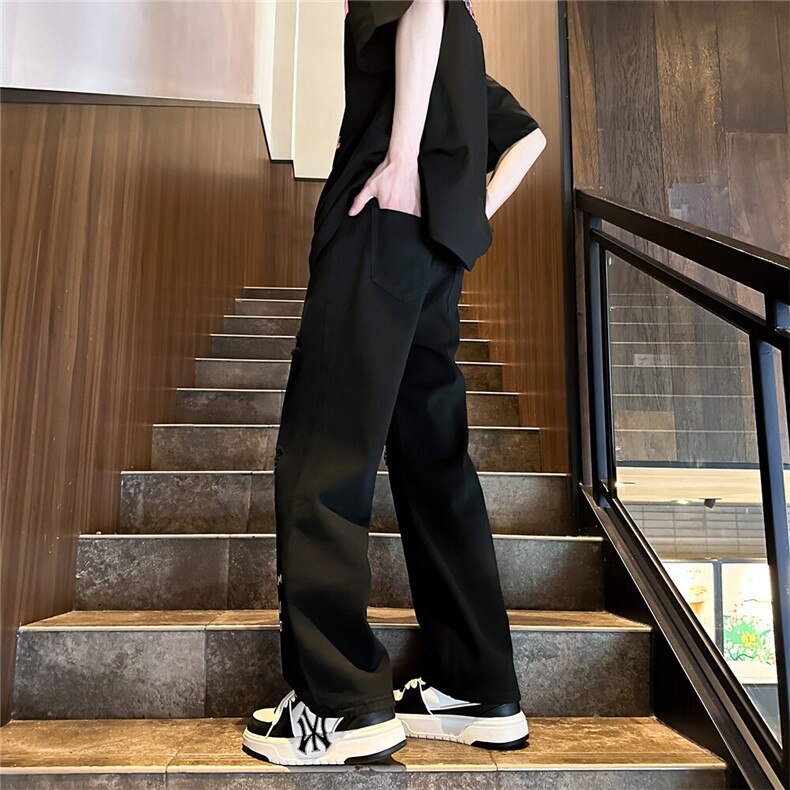 k705-p48-控68M-5XL现货oversizecleanfit风黄泥牛仔裤破洞,男装牛仔裤,星座116