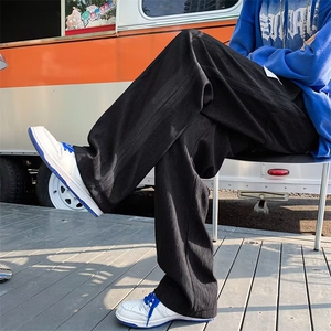 新款裤子男宽松直筒裤设计感小众韩版潮流休闲裤ins港风k071-p35图片