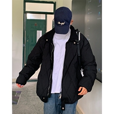 1506/315/P75美式复古宽松立领菱格百搭面包服外套棉服男棉衣，男装棉衣，星座1506