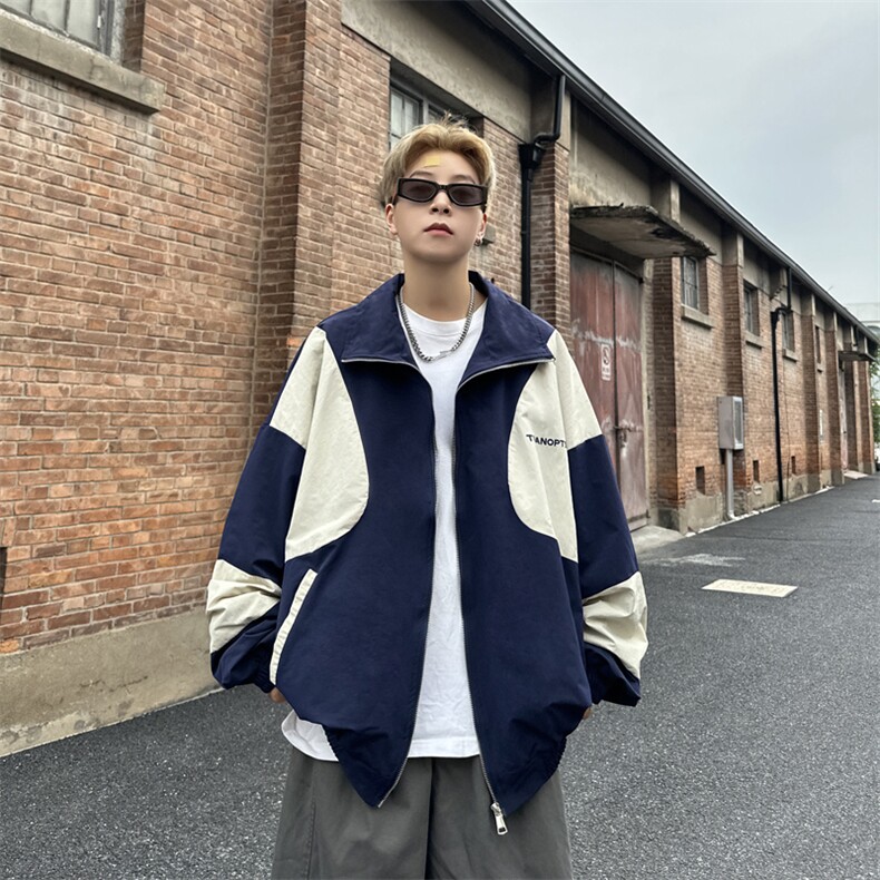 秋款男夹克拼色字母印花冲锋衣休闲外套JK2302P60,男装夹克,星座1013-1