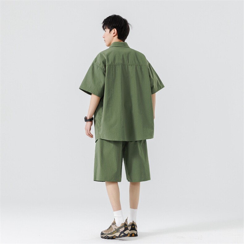 短袖衬衫男新款夏季薄款透气搭配一套短裤宽松翻领衬衣TZ071-P88,男装牛仔裤,星座308B-2