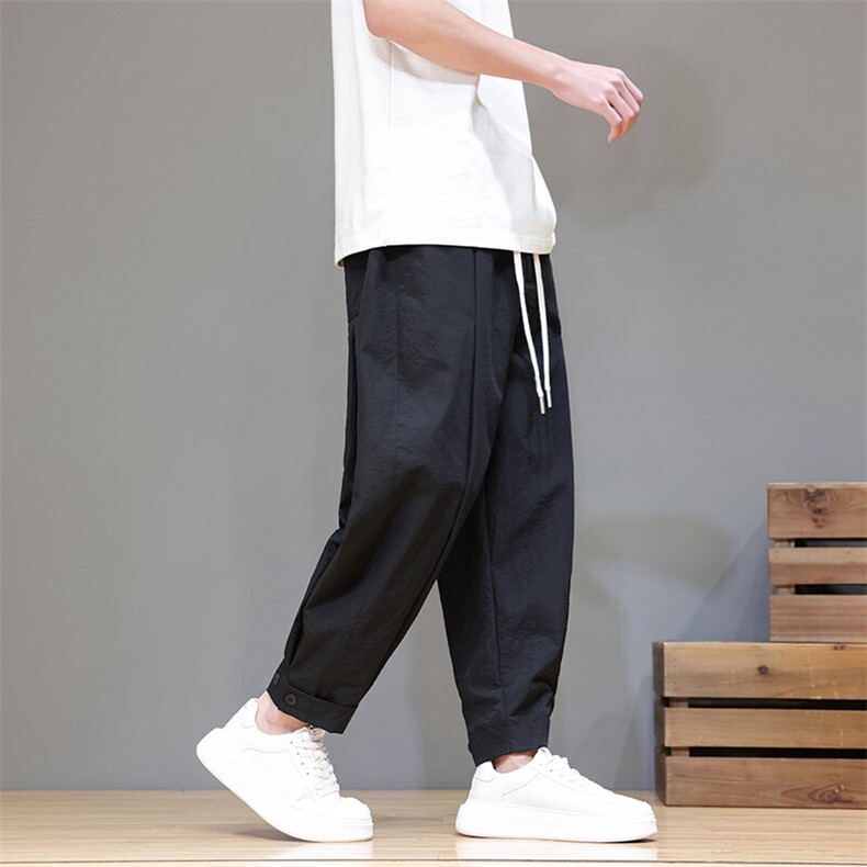 春夏休闲裤男风日系宽松灯笼裤潮大码束脚阔腿哈伦裤K209P50,男装休闲裤,星座220-2