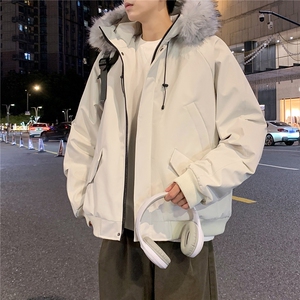 座山雕派克棉服貉子毛加厚外套图片