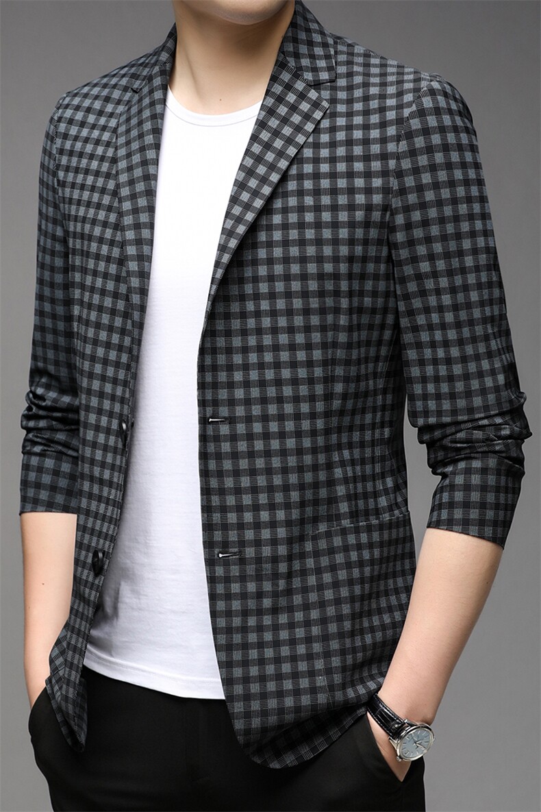 YZ6821男士2023秋新款长袖西服休闲外套单西修身小西装P125,男装西服,电商B360