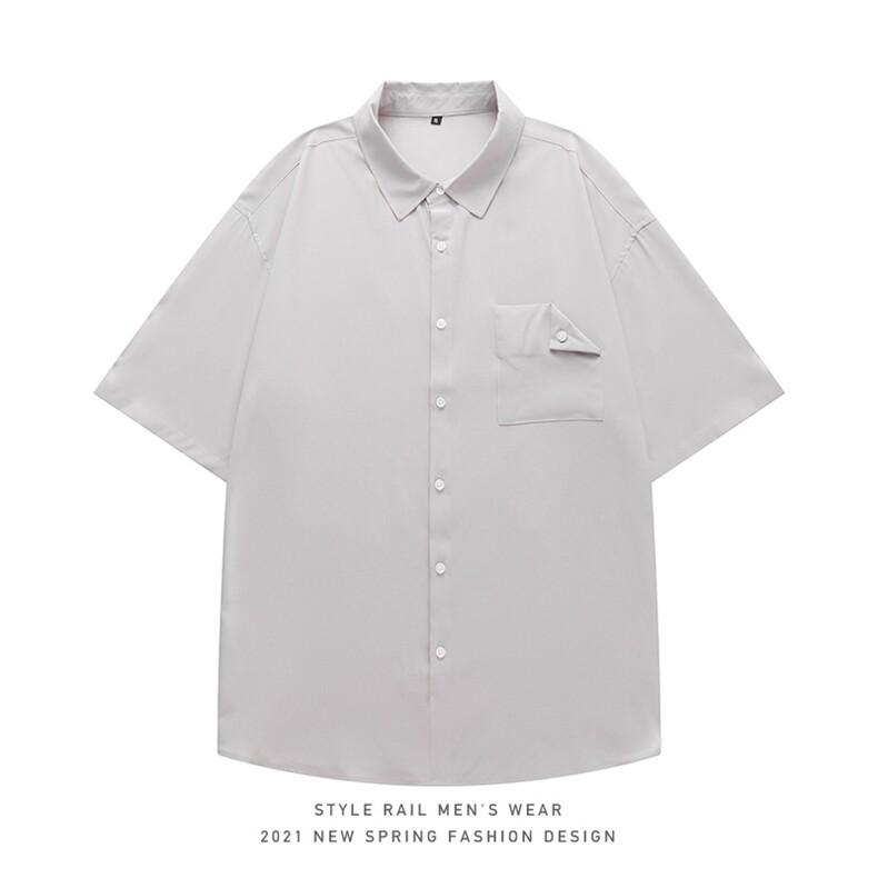 2021年夏季新款纯色衬衫男白底平铺短袖衬衫DS-C407-CS302-P35,男装衬衫,电商C323-1