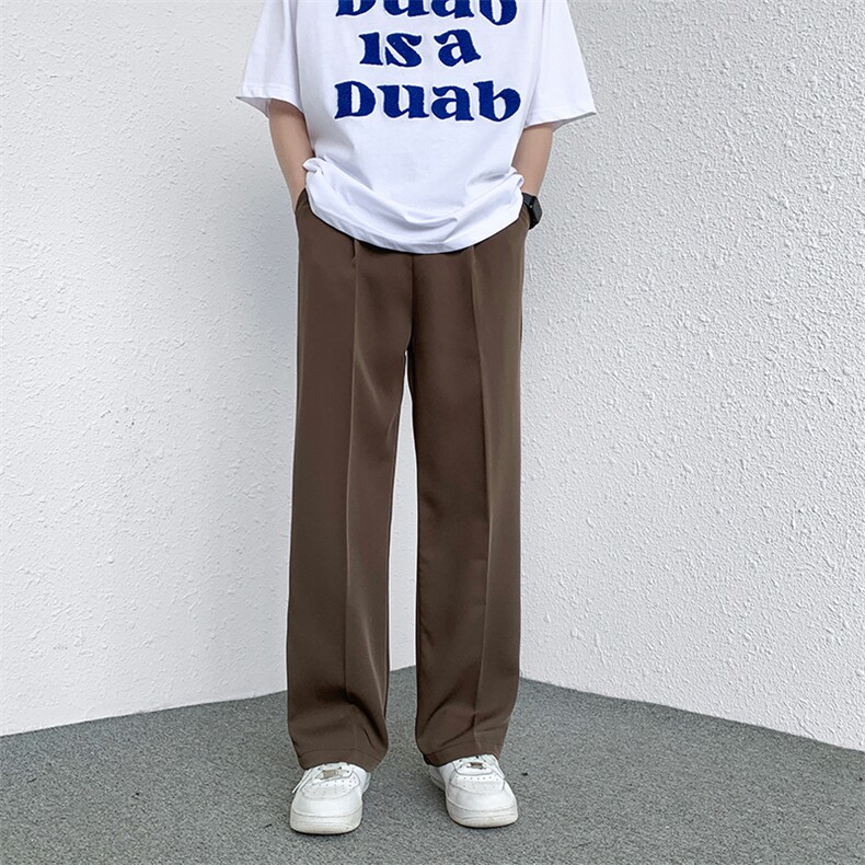 港风高品质大码直筒长裤休闲裤拖地裤小西裤A014-DY2108-P50，男装西裤，电商A014