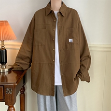 CS4005-P60秋季日系工装长袖衬衫纯棉男士大码宽松版外套M-5XL，男装衬衫，电商B280-1（原A049）