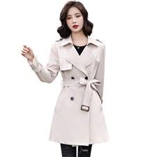 2021秋装新款时尚简约气质韩版中长款风衣，女装风衣，姿衣坊