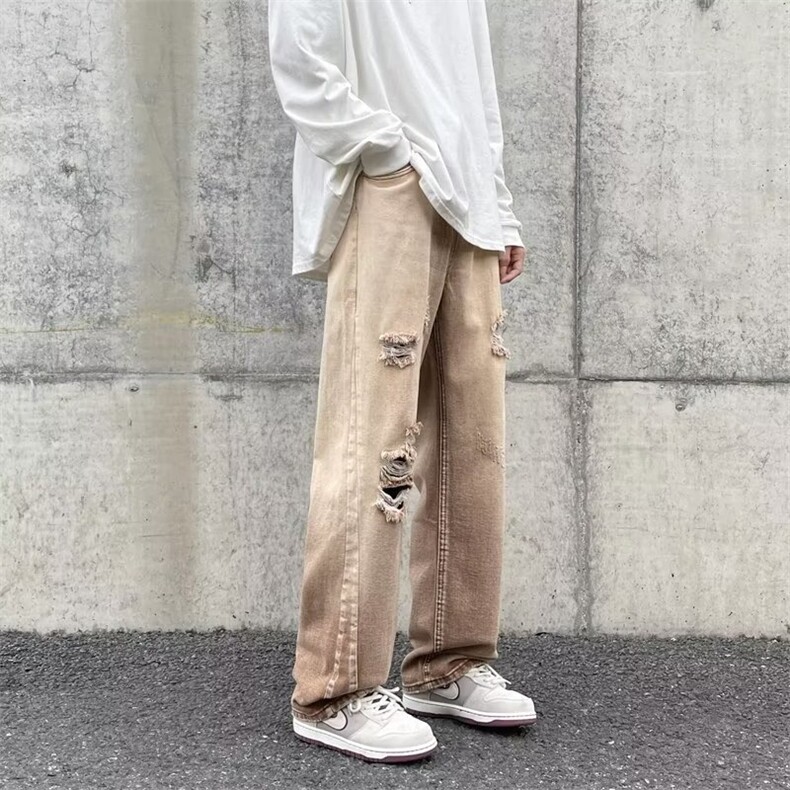 牛仔裤男秋季潮大码休闲裤子高街NK507P45,男装牛仔裤,星座1116-2