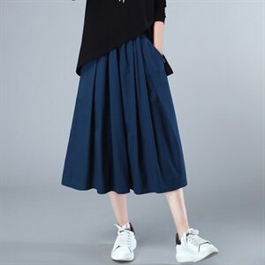 2021春秋季新款裤子文艺复古宽松裤裙图片