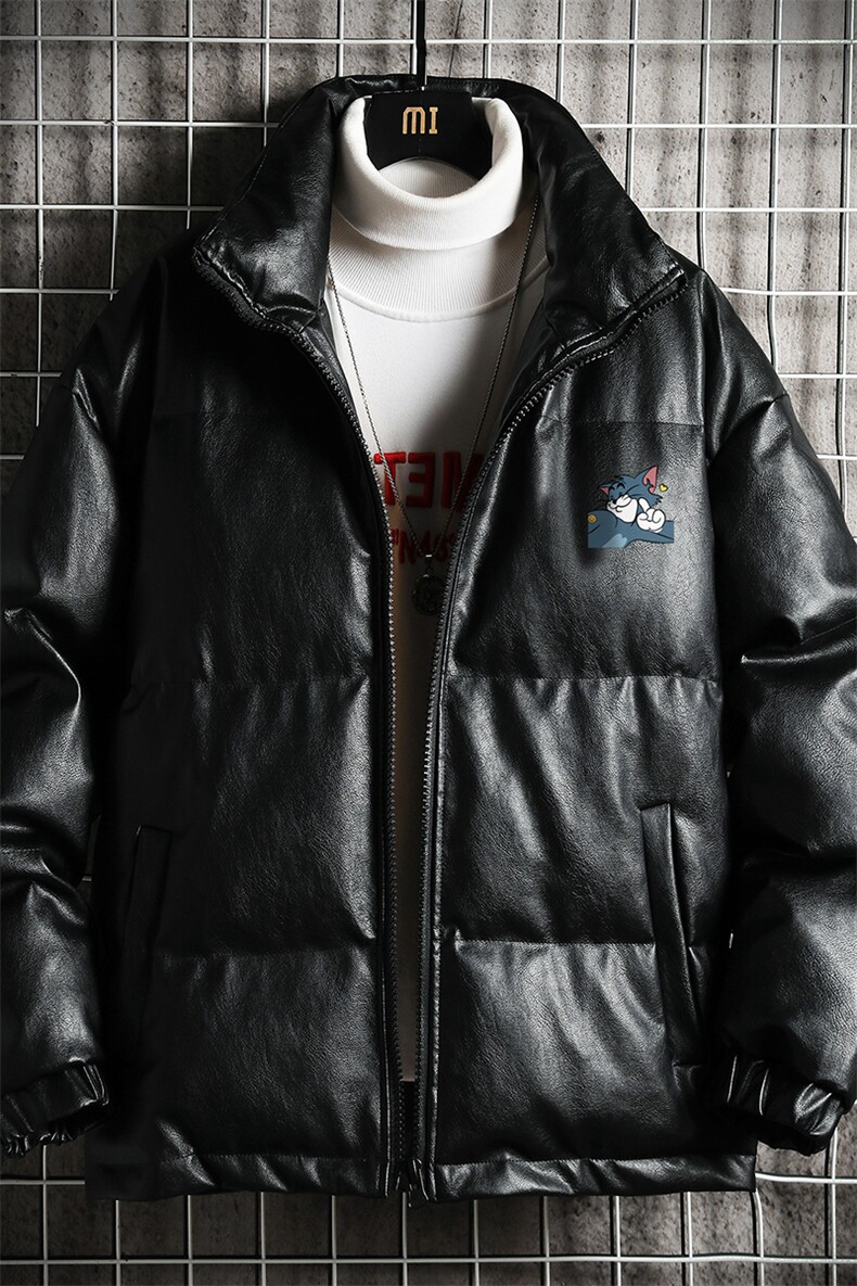 PM51132-P120立领pu皮棉衣男大码面包服男棉服男棉袄男,男装棉衣,电商A040A