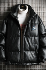 PM51132-P120立领pu皮棉衣男大码面包服男棉服男棉袄男，男装棉衣，电商A040A
