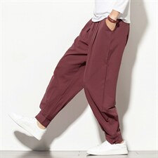 风盘扣裤子大码灯笼裤男士休闲裤男宽松哈伦裤小脚裤903P50,男装休闲裤,钱塘788(原4013)