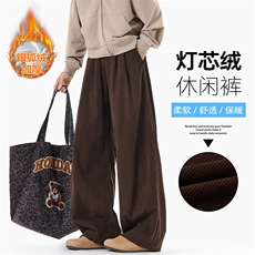 500g重磅灯芯绒大码保暖银狐绒休闲裤男K24006J加绒-特P48控88，男装棉衣，电商A001