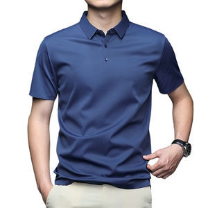 中年休闲男装翻领半袖T恤衫2023夏季新款男士polo衫无痕薄款上衣图片