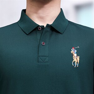 2024年夏季男士短袖T恤翻领纯色商务休闲中年爸爸装Polo上衣男P60图片