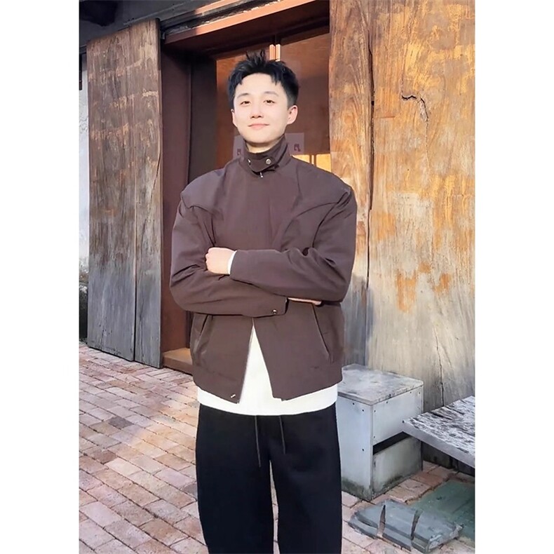 现货~自制撞色格子翻领工装外套哈灵顿夹克JK991P78,男装夹克,星座908