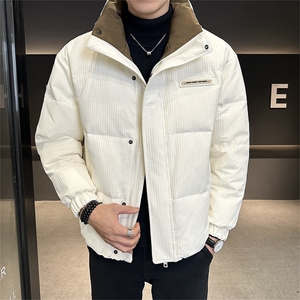 店主风冬季休闲无帽立领纯色休闲高品质羽绒服外套男YR807-P185图片