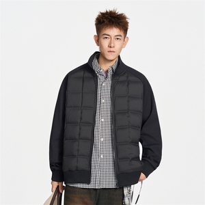 美式开衫棒球领针织衫拼接轻薄羽绒服 XZ309 Y95656  P125图片