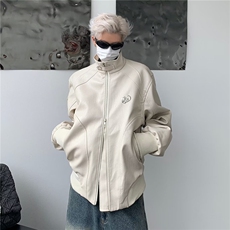 闲男秋季宽松机车美式夹克街头立领飞行员外套潮，男装夹克，星座716-4
