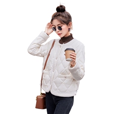 现货-小香风轻薄羽绒服短款女2024冬季新款时尚气质圆领白鸭绒，女装羽绒服，霓裳依族