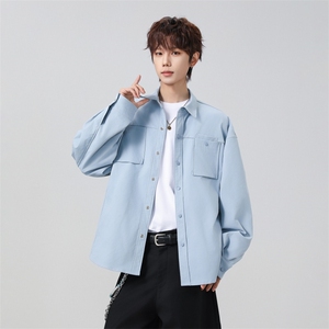 高品质鱼骨纹2026新款百搭翻领长袖衬衫 A436-26020-P5589图片