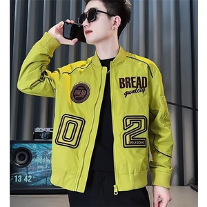 重工时尚刺绣字母外套男士春秋新款百搭美式夹克棒球服HHL81 P68图片